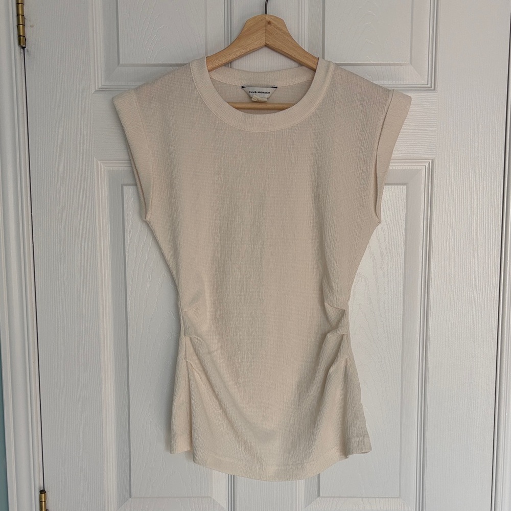 Club Monaco ruched waist sleeveless blouse